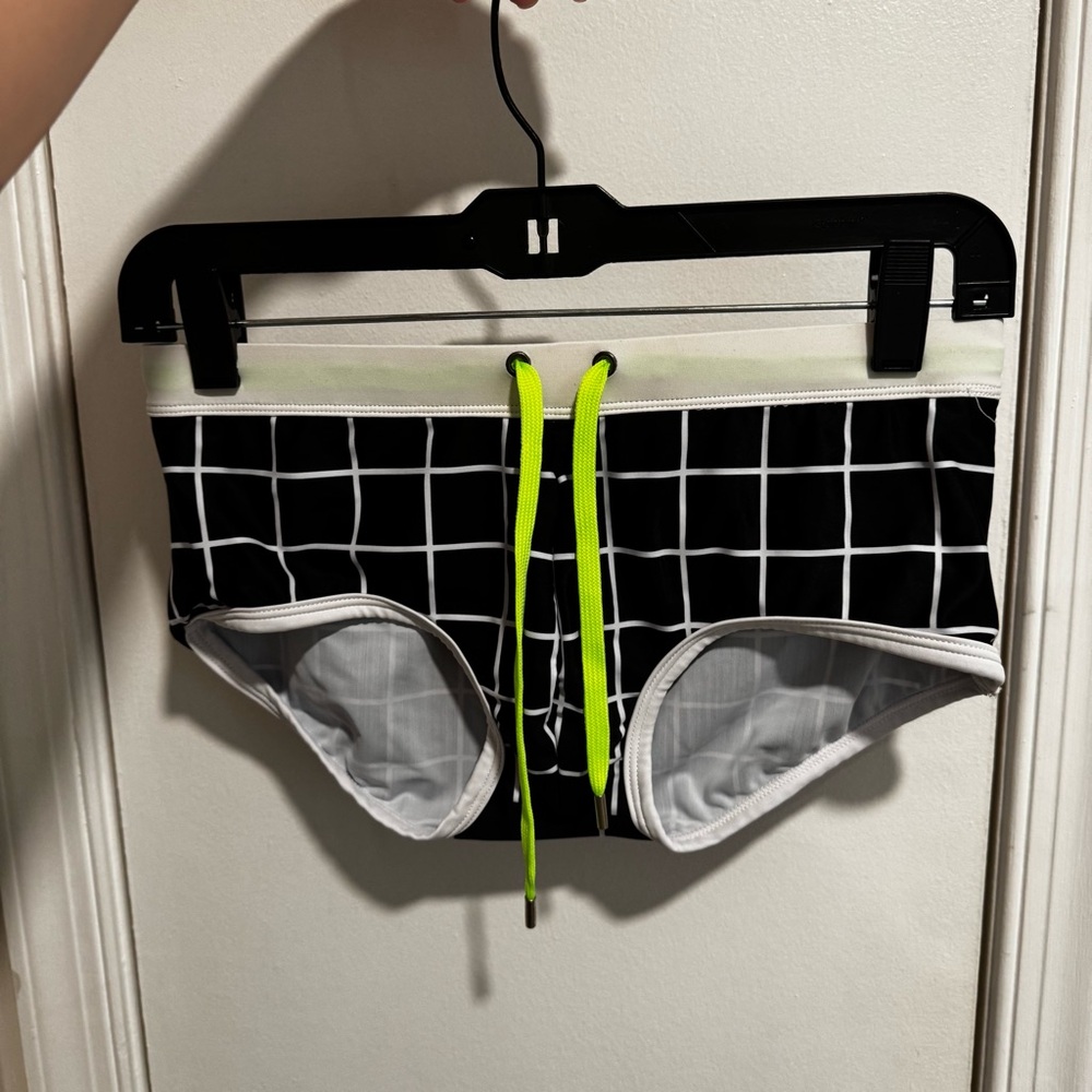 MIZOK Men's Swimwear Printed Bikini Briefs Quick Dry Swimsuit with Drawstring